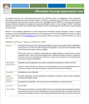 Affordable Housing Opportunity Fund